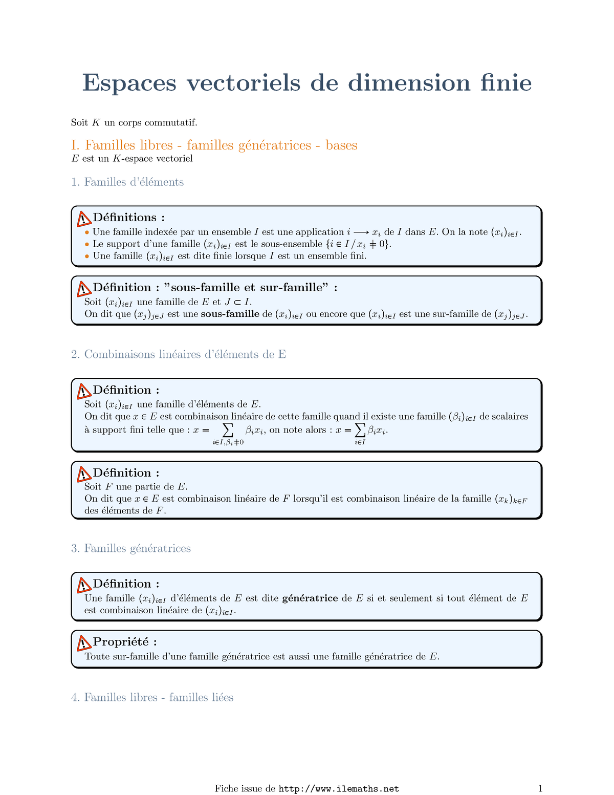 Espaces Vect. De Dim. Finie - Espaces Vectoriels De Dimension Finie ...