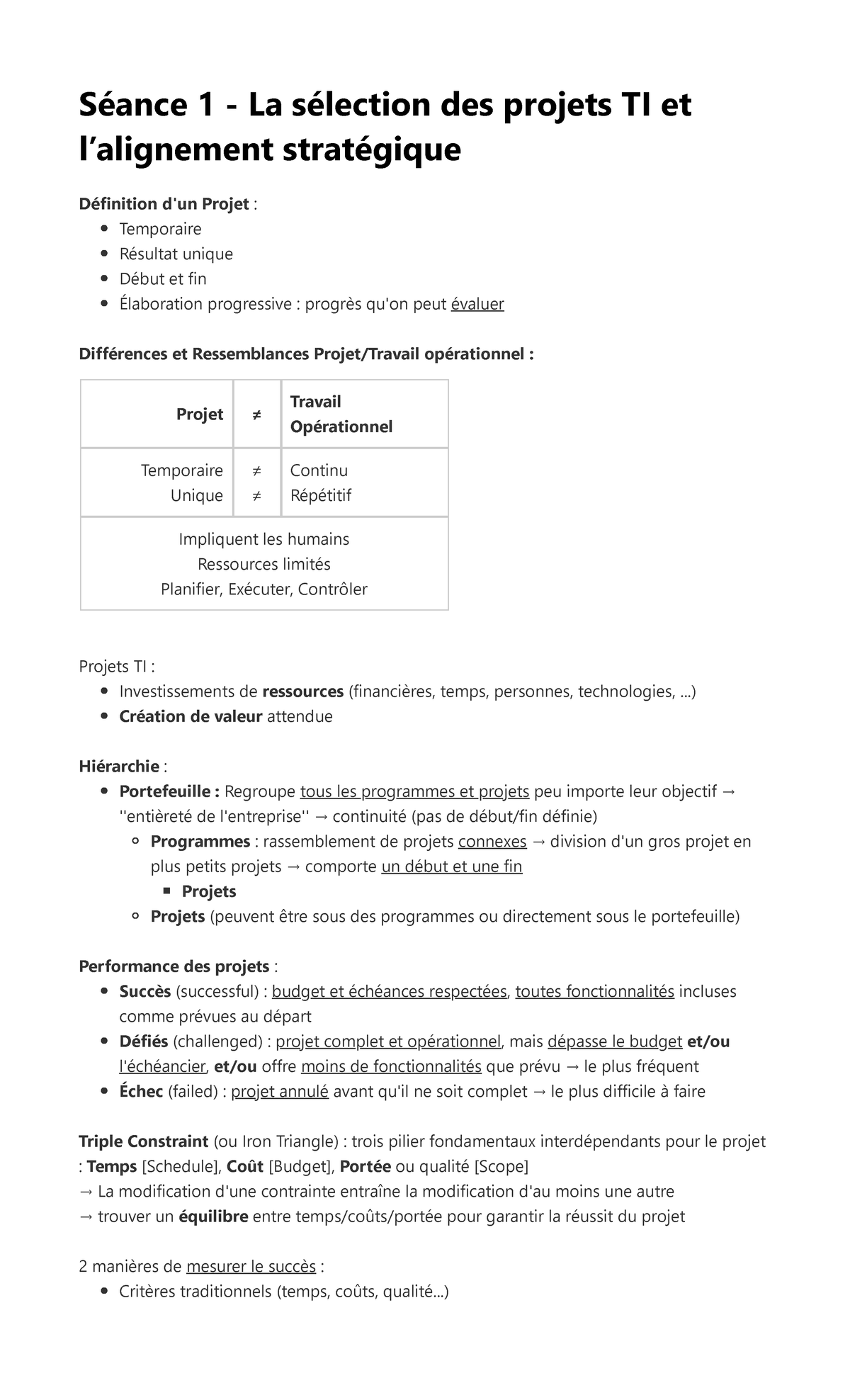 Séance 1 - La Sélection Des Projets TI Et L’alignement Stratégique ...