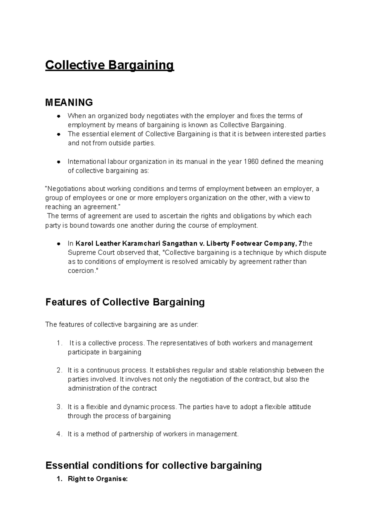 3.5 Collective Bargaining and Trade Disputes - Collective Bargaining ...