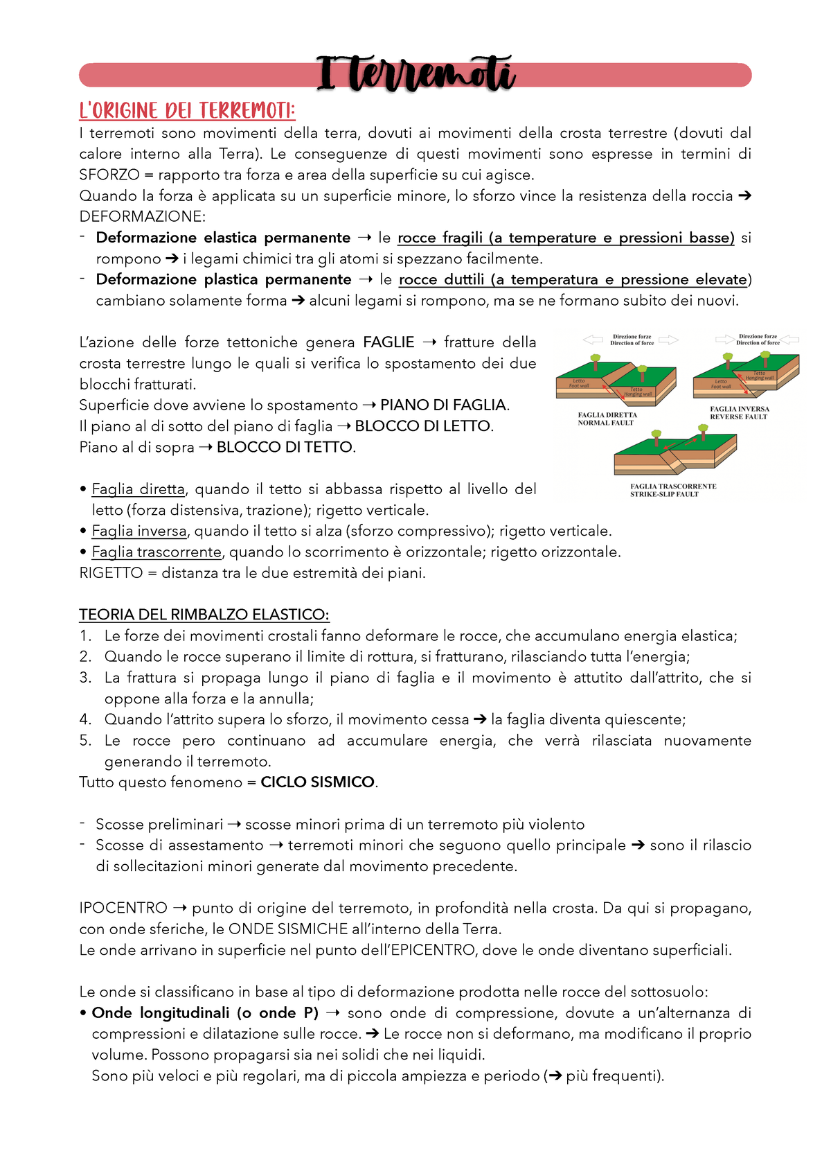 Terremoti Pdf Lorigine Dei Terremoti I Terremoti Sono Movimenti Della Terra Dovuti Ai 5336