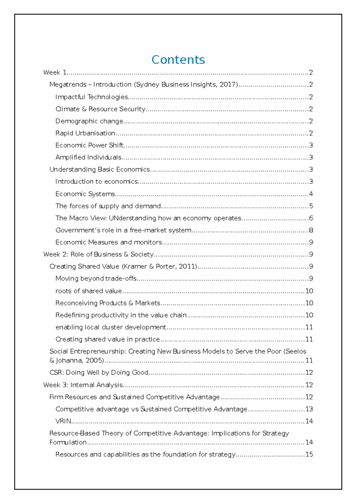BUSS1000 Readings - Contents Week - Studocu