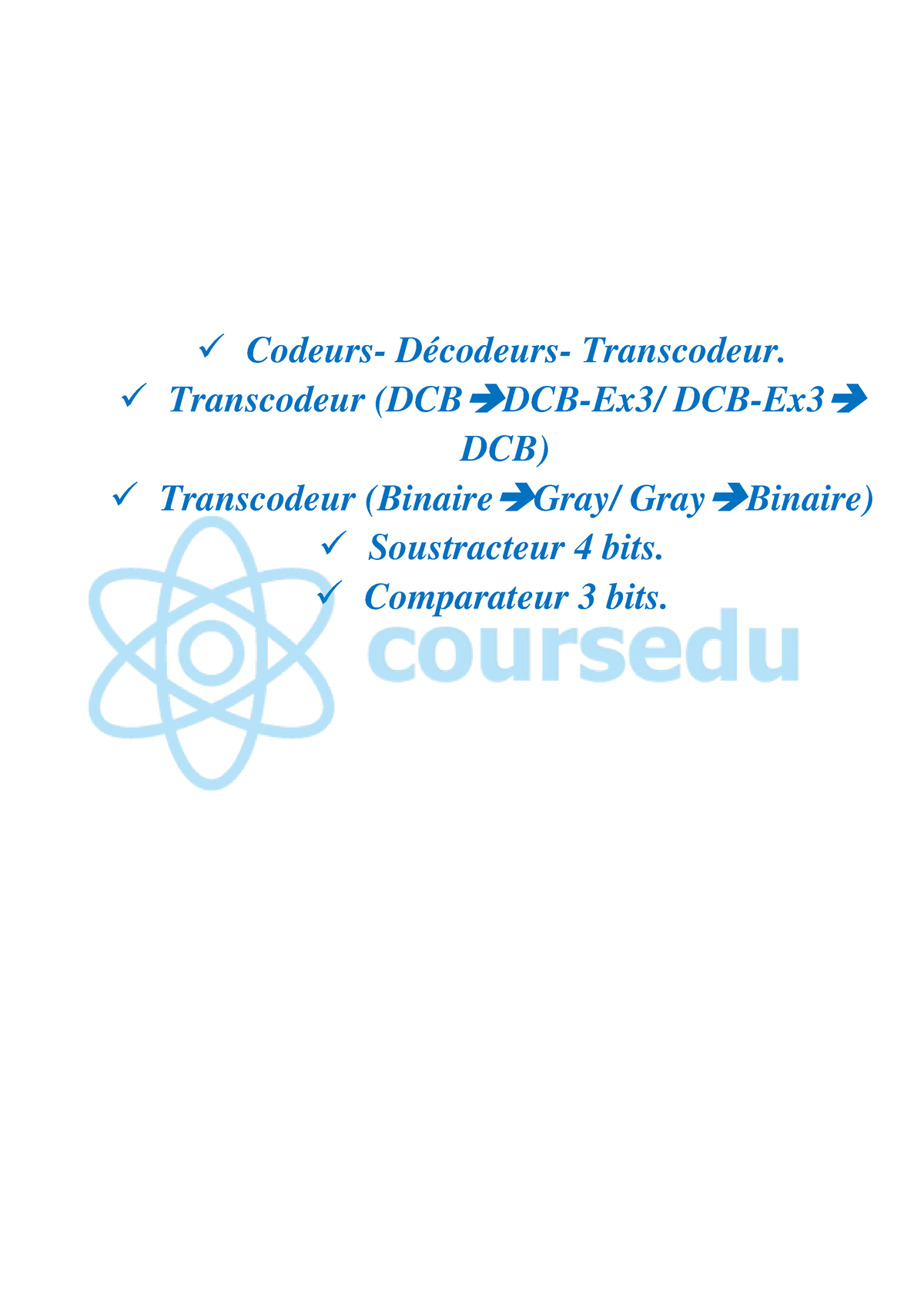 Sous Cours Electronique Numérique - Codeurs- Décodeurs- Transcodeur ...