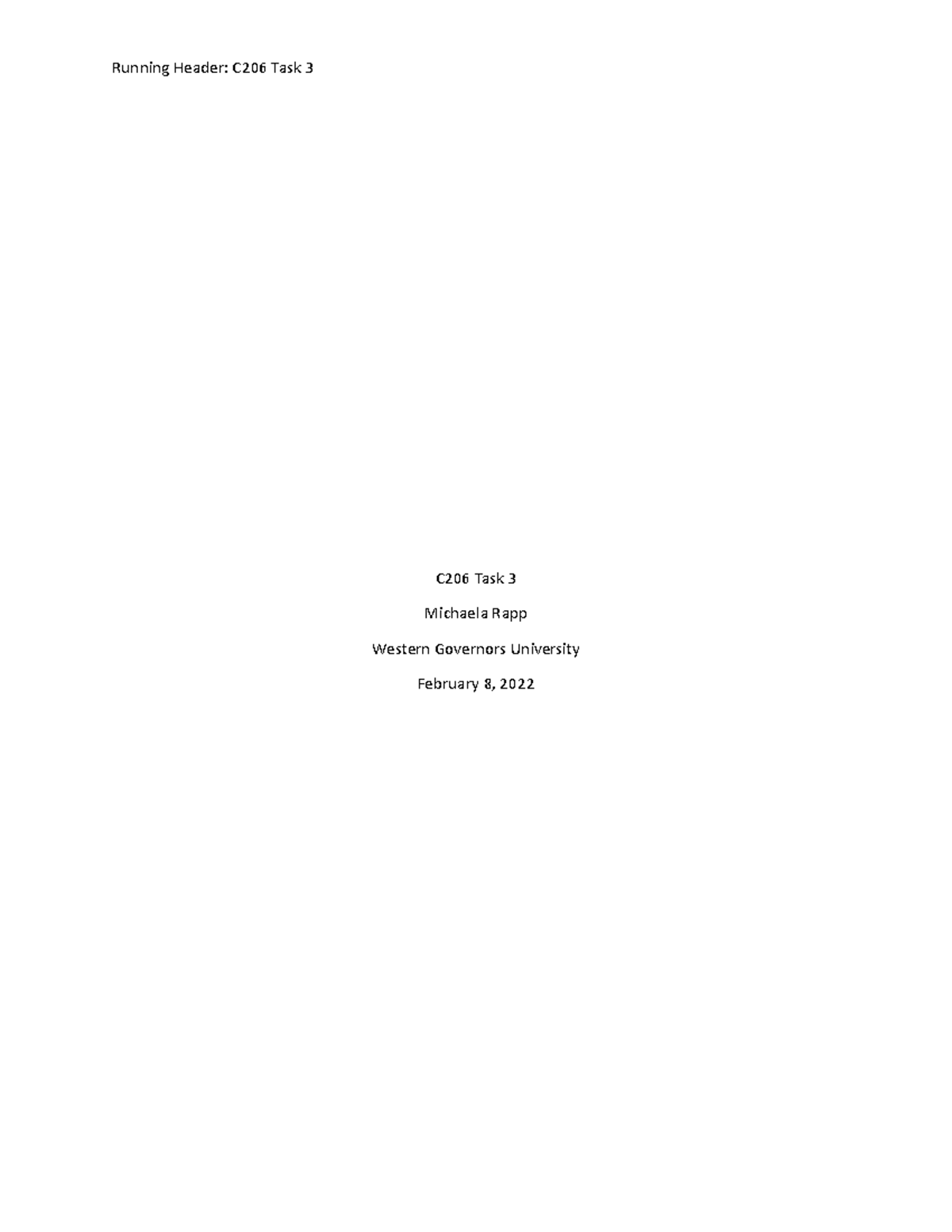 Ethical Leadership Task 3 - Running Header: C206 Task 3 C206 Task 3 ...