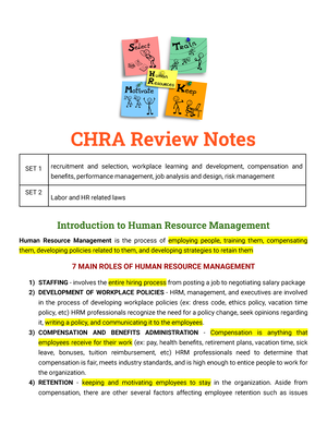 CHRA Notes - This Is A Short Introduction For CHRA - CHRA Review Notes ...