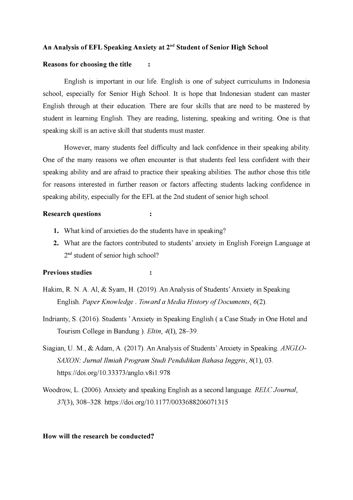 Research In English Language Education An Analysis Of EFL Speaking 