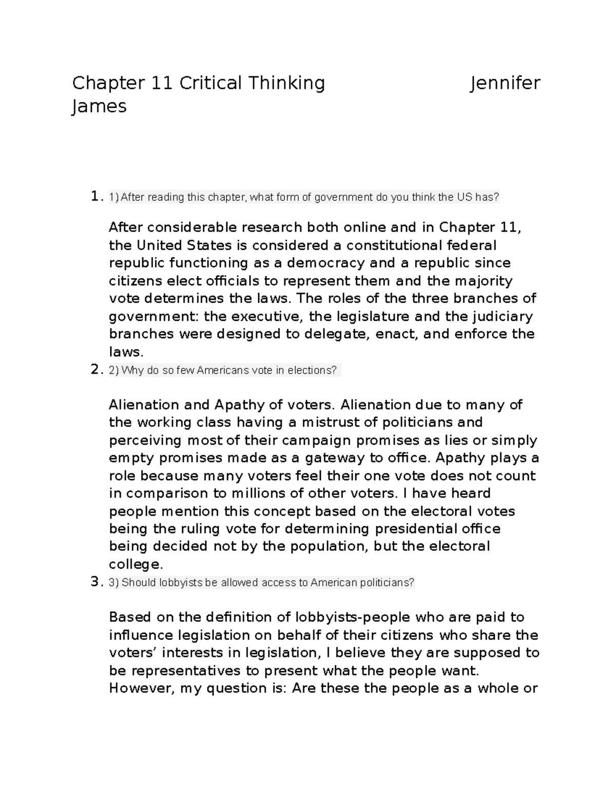 chapter 11 critical thinking answer key