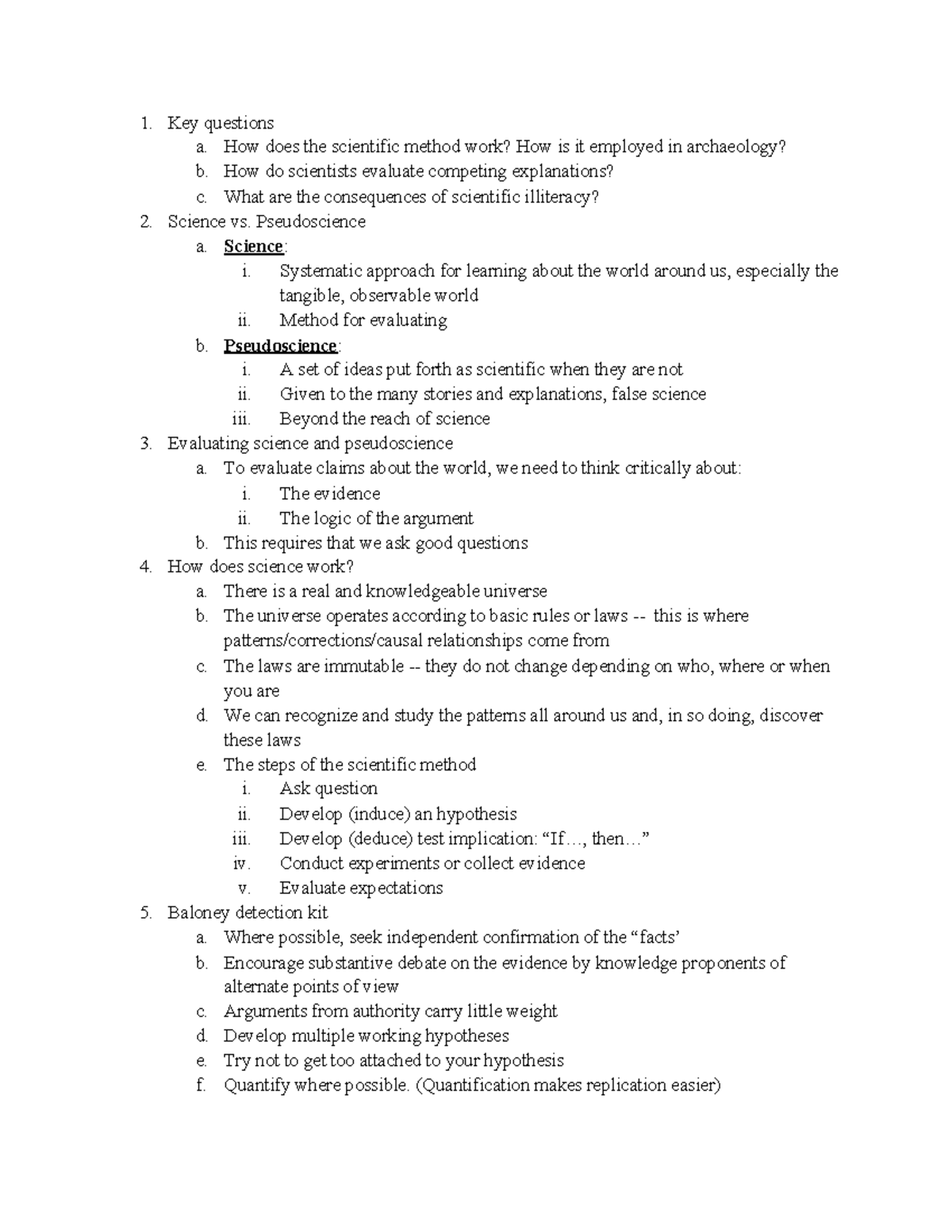 Pseudoarchaeology - class notes - Key questions a. How does the ...