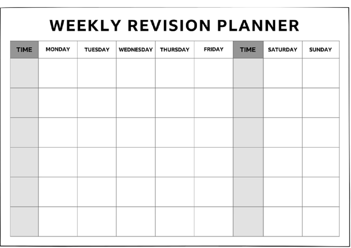 lecture notes and other notes - EC2021 - WEEKLY REVISION PLANNER TIME ...