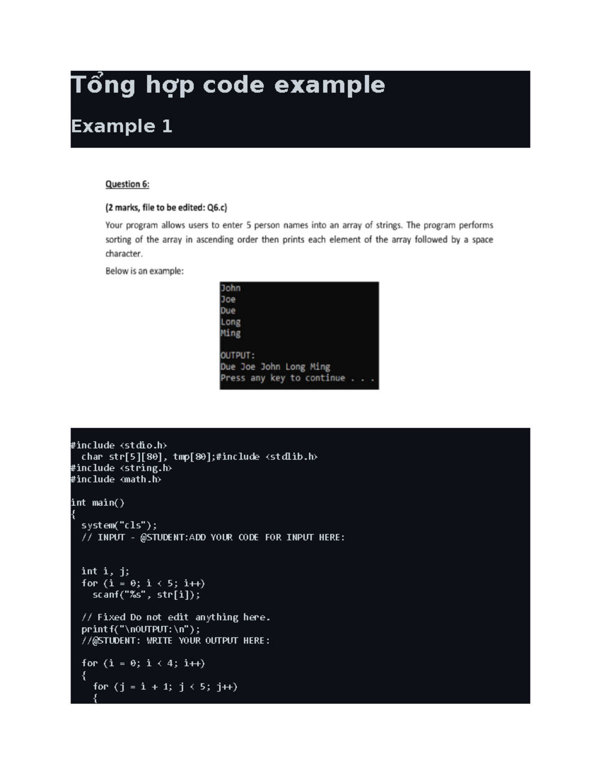 Tổng hợp code example - ádasdsad - Tổng hợp code example Example 1 # ...