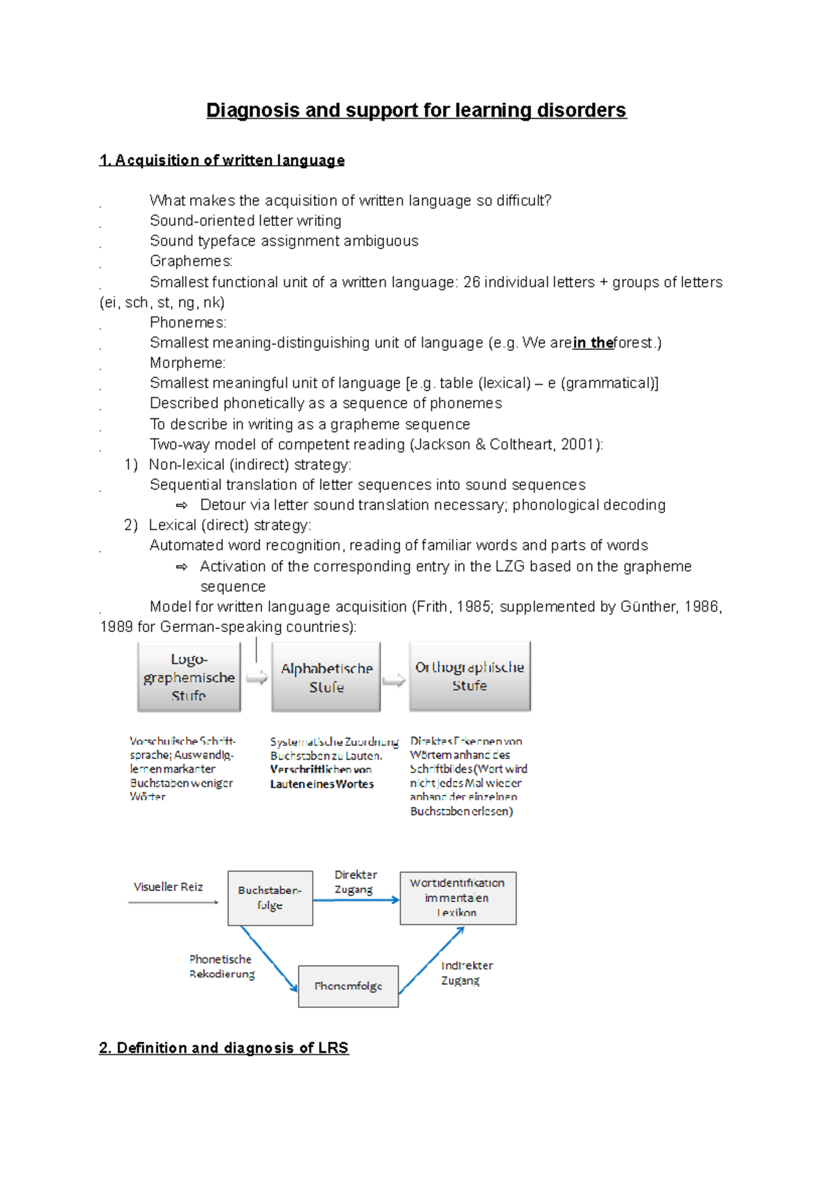 Lecture 6.1 - Diagnosis and support for learning disorders - Diagnosis ...