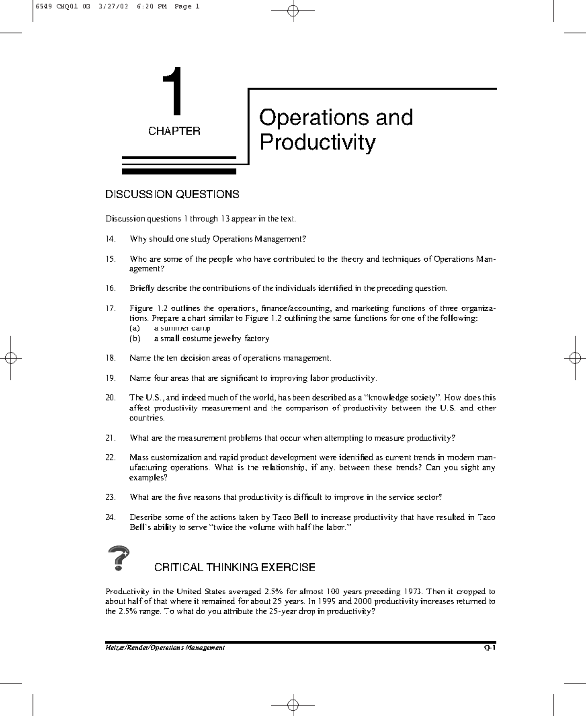 Ch01p - Operational Management - DISCUSSION QUESTIONS Discussion ...