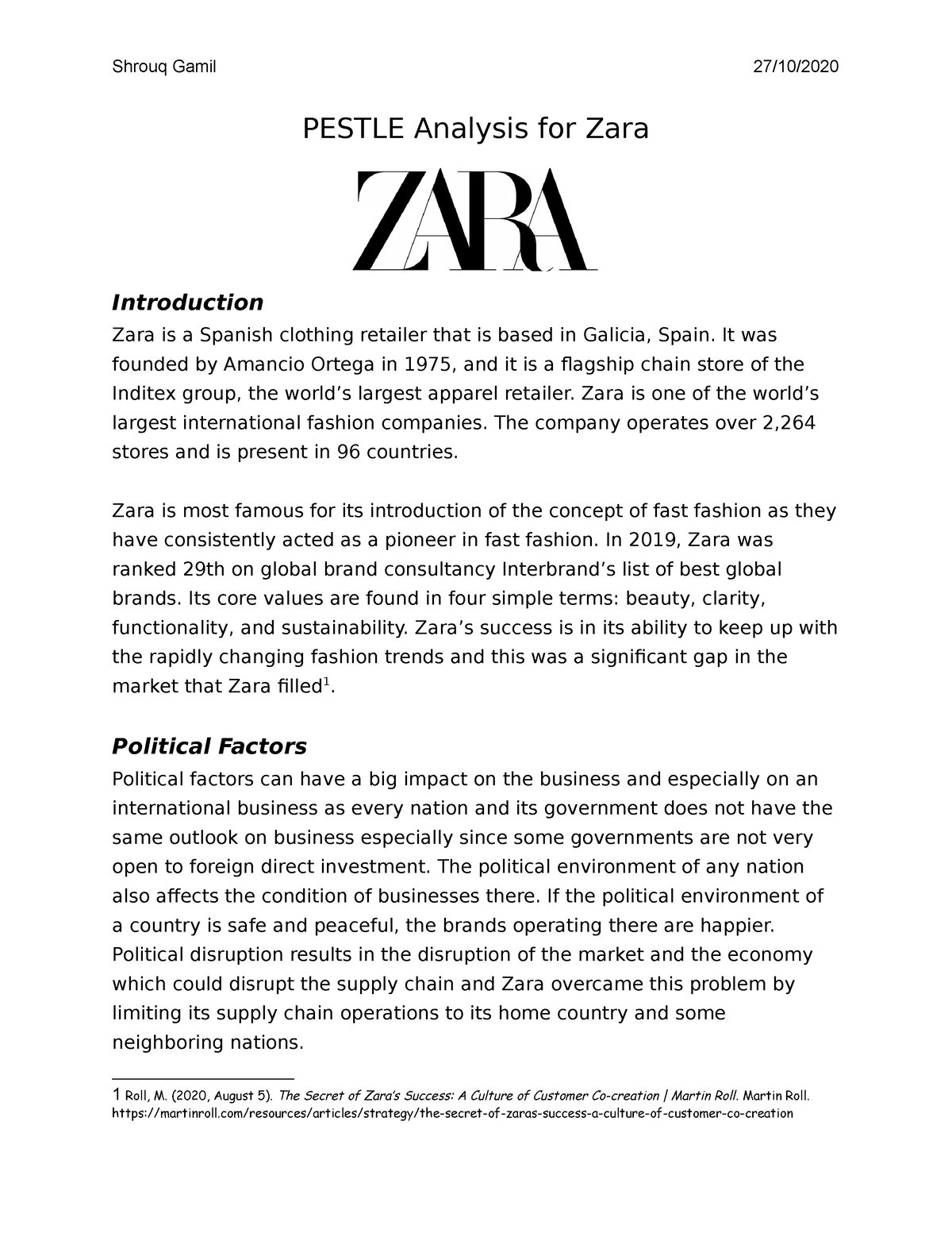 zara case study summary