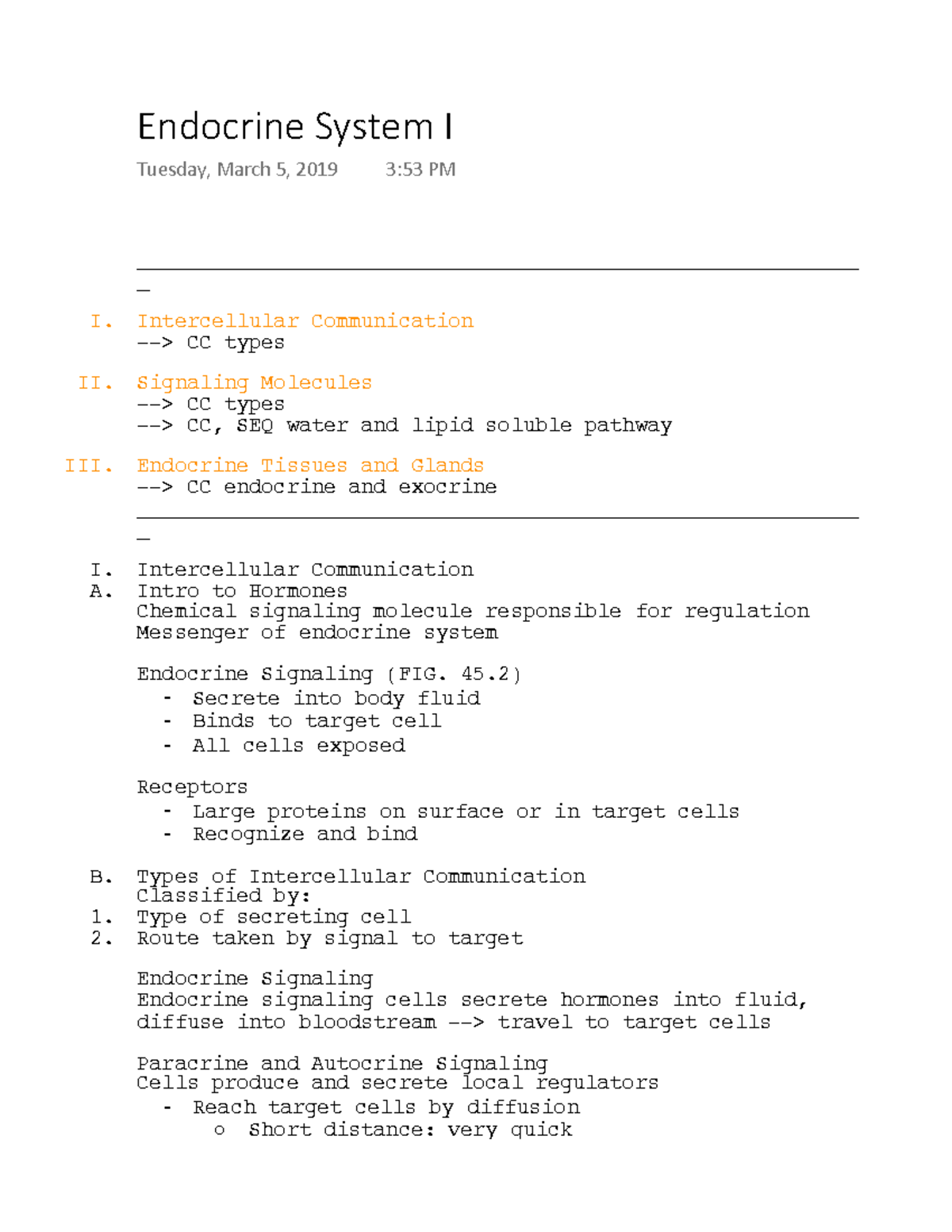 Endocrine System I - Lecture 13 Endocrine System Tuesday March 2019 53