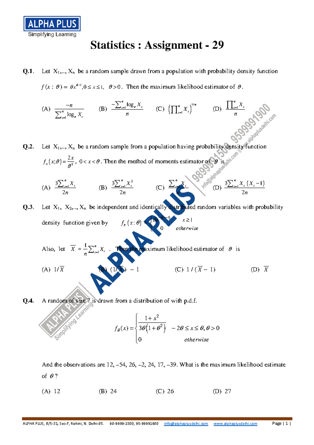 29 Stats Assignment - Statistics questions for practice - Statistics ...
