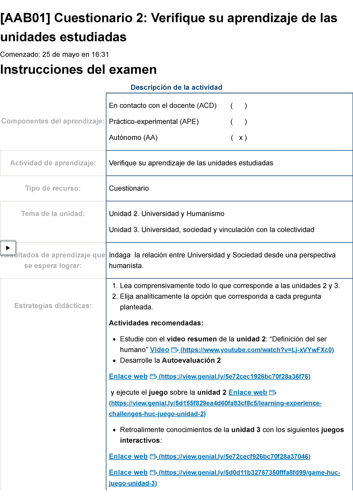 Examen [AAB01] Cuestionario 2 Verifique Su Aprendizaje De Las Unidades ...