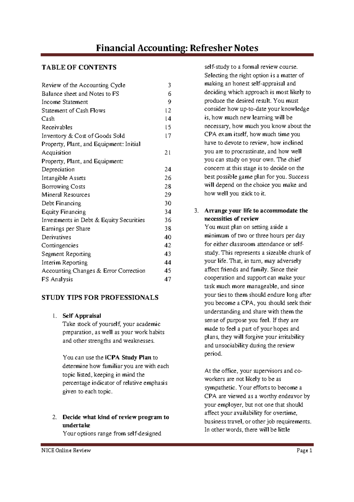 (Notes) FAR Summary (NICE) - Warning: Popup annotation has a missing or ...