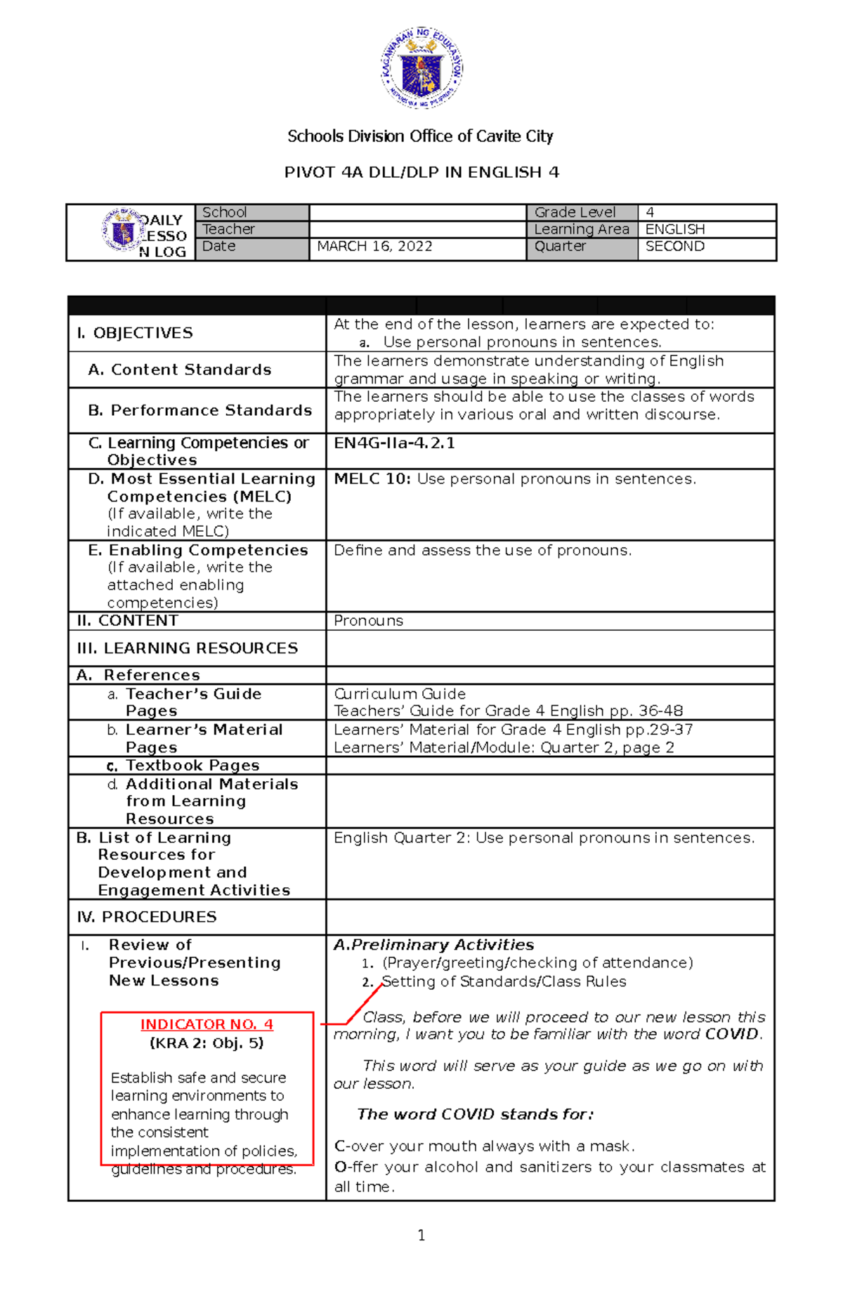 Lesson Exemplar English Grade 11 Sample Pivot 4a Less Vrogue co