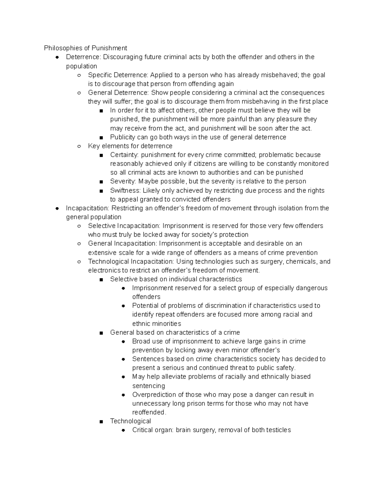 Chapter Two Why Do We Punish - Philosophies Of Punishment Deterrence ...