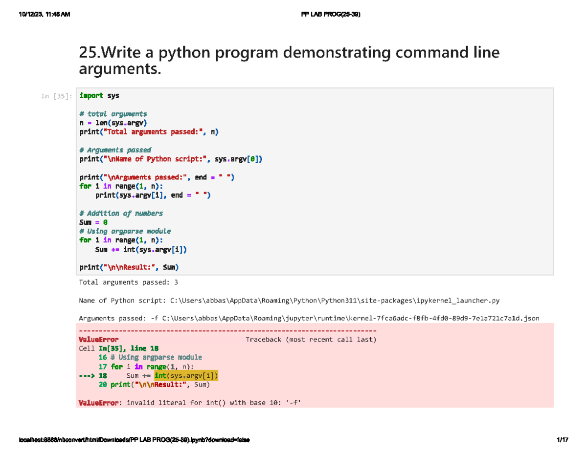Python code examples - 11:46 AM PP LAB 25. Write a python program ...