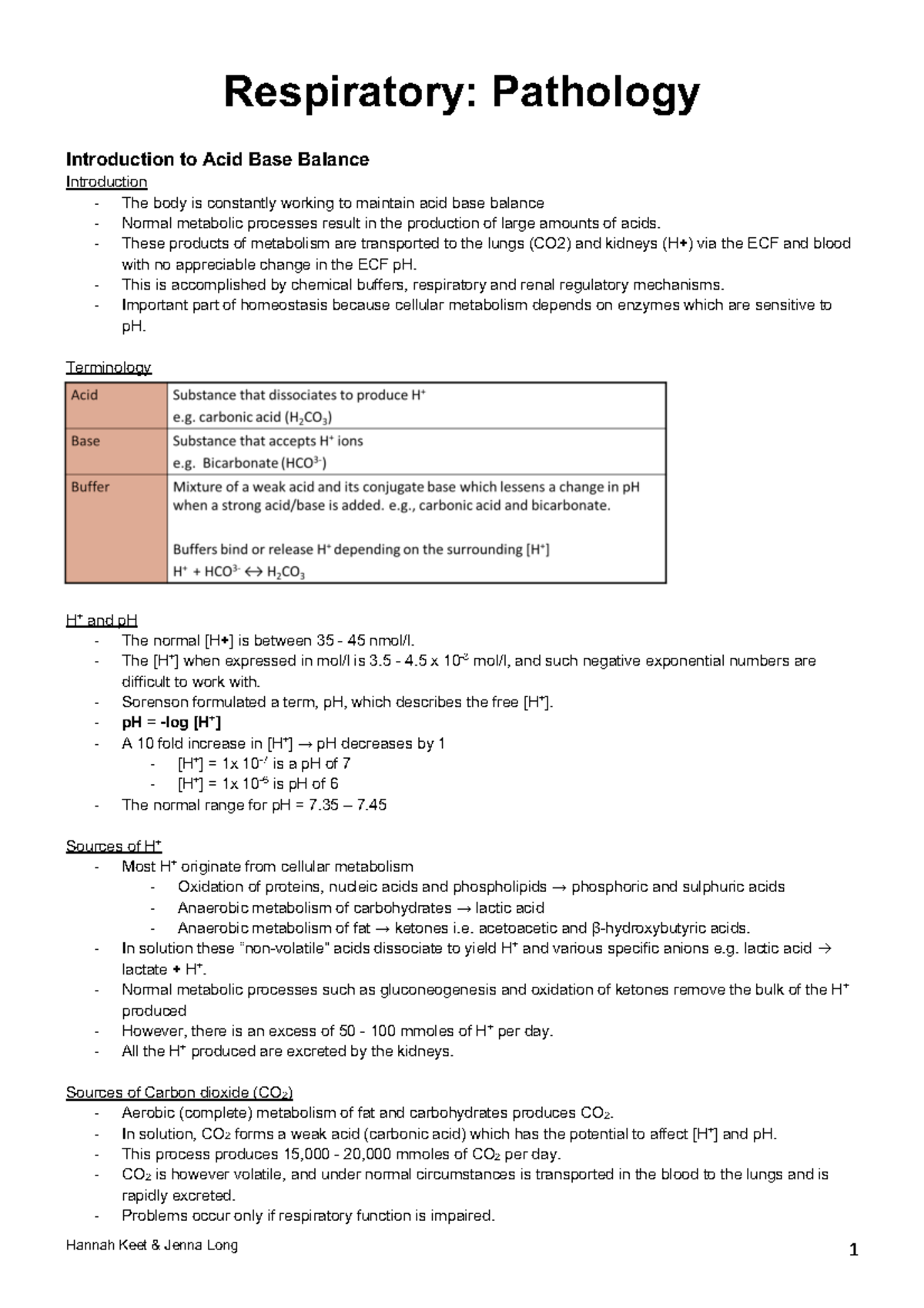 Respiratory Pathology - Respiratory: Pathology Introduction to Acid ...