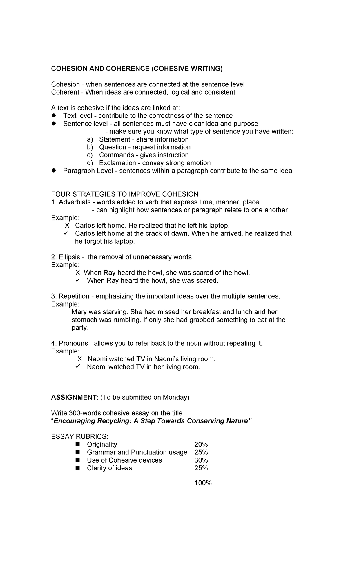 Cohesion AND Coherence - COHESION AND COHERENCE (COHESIVE WRITING ...