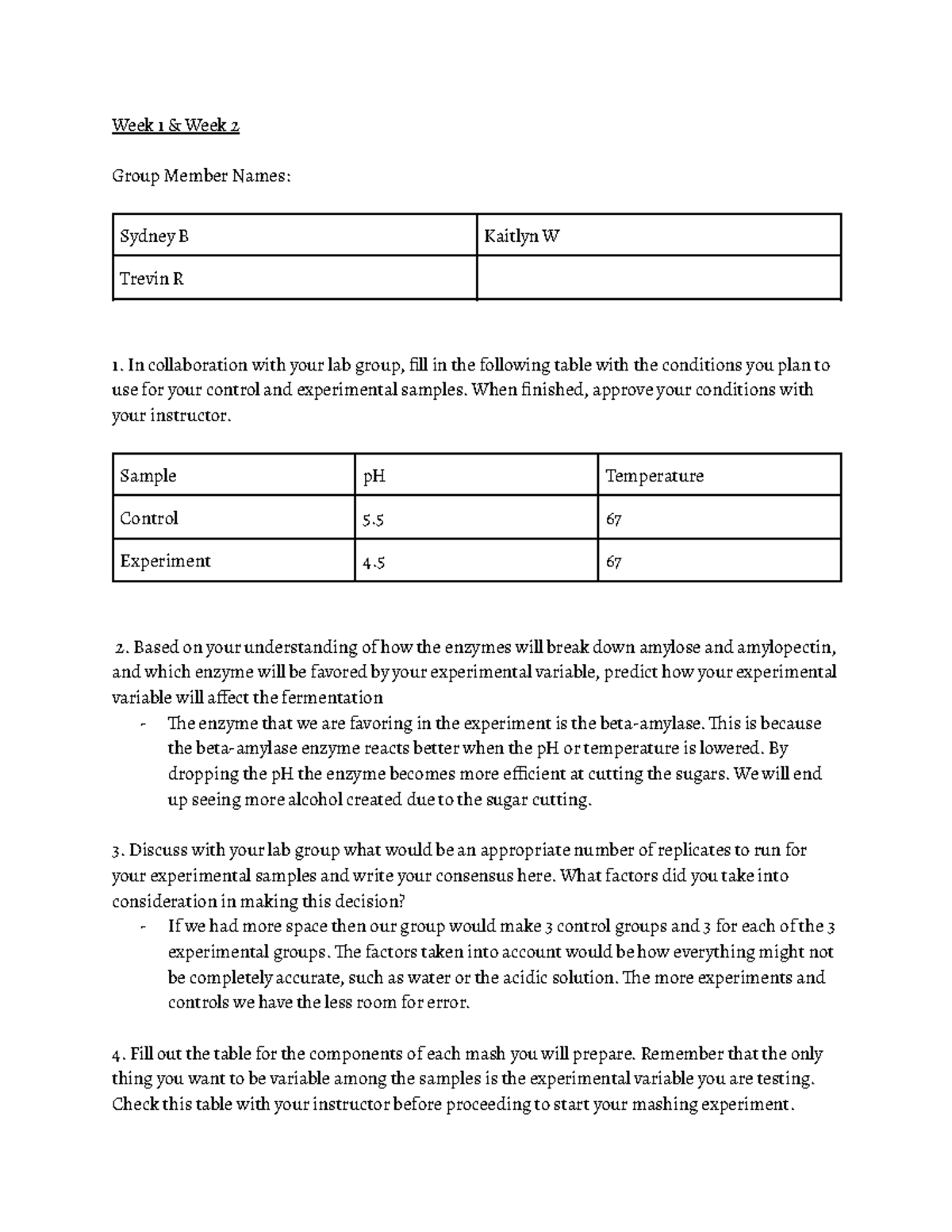 Beer Me week 1 Concepts in Biology I Lab Beer Me Lab Week 1 Week