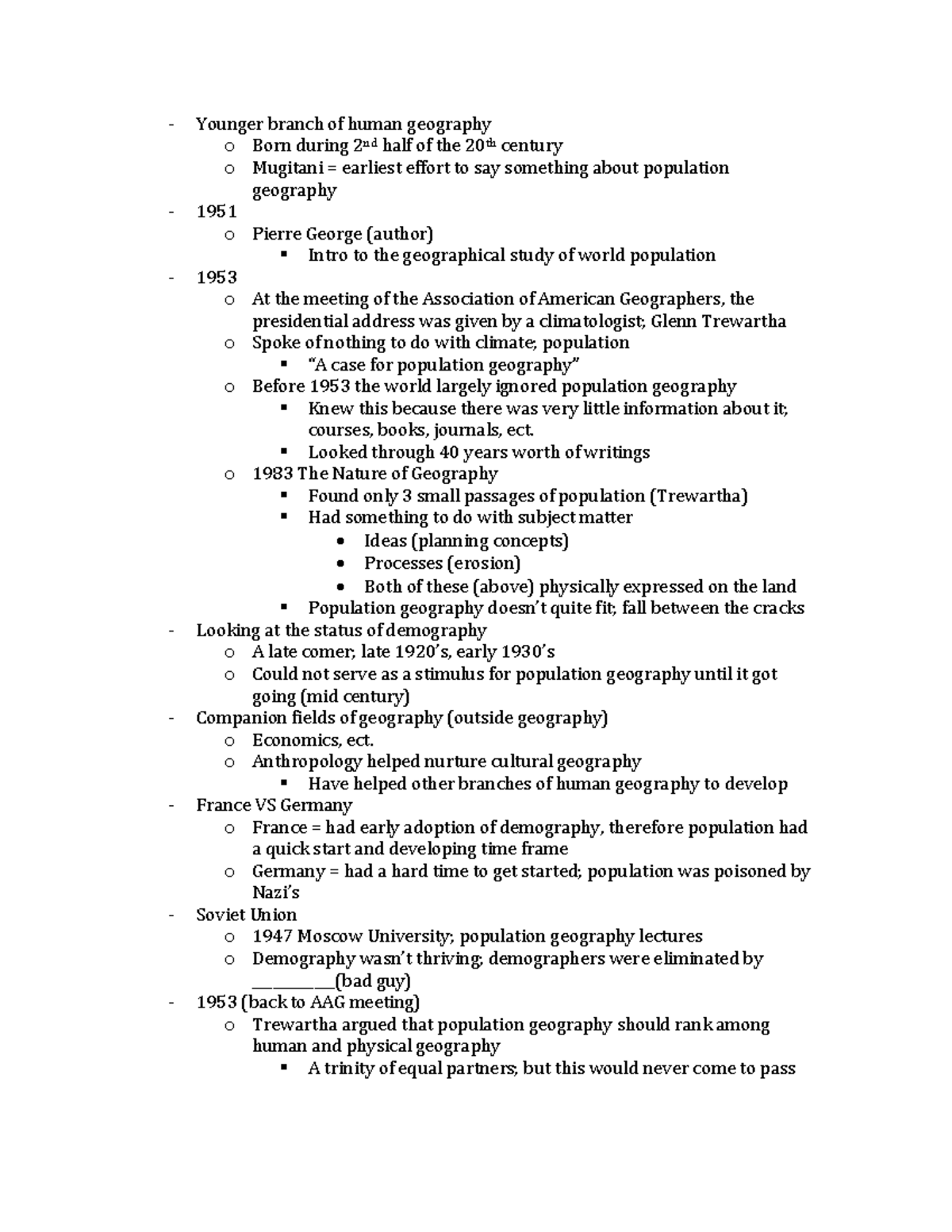 Population Geography - Tutorial work - Seminar 1 - Younger branch of ...