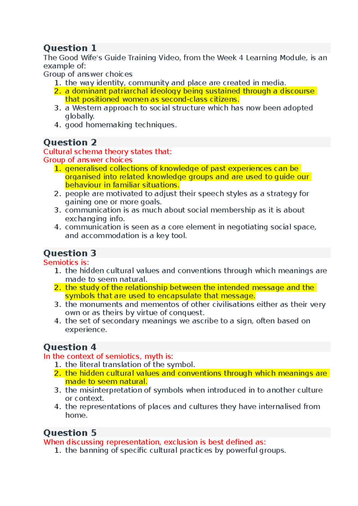 Week 4 Test - Week 4 Practice Test - MDA 10008 Week 4 Practice Test On ...