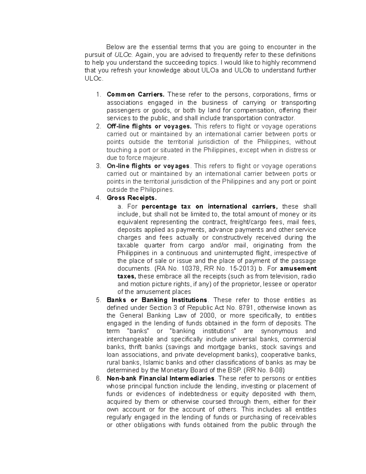 Business Taxation- Lecture Notes-PART 2 - Below are the essential terms ...