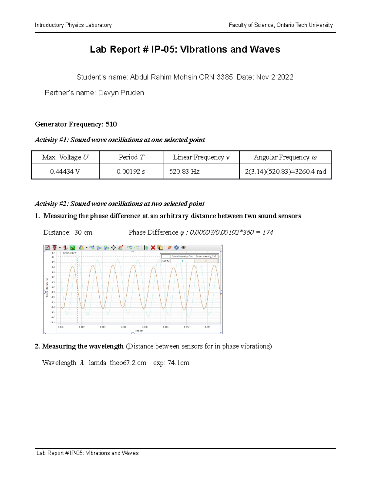 Abdul R.M Waves Report - i want goods - Lab Report # IP-05: Vibrations ...
