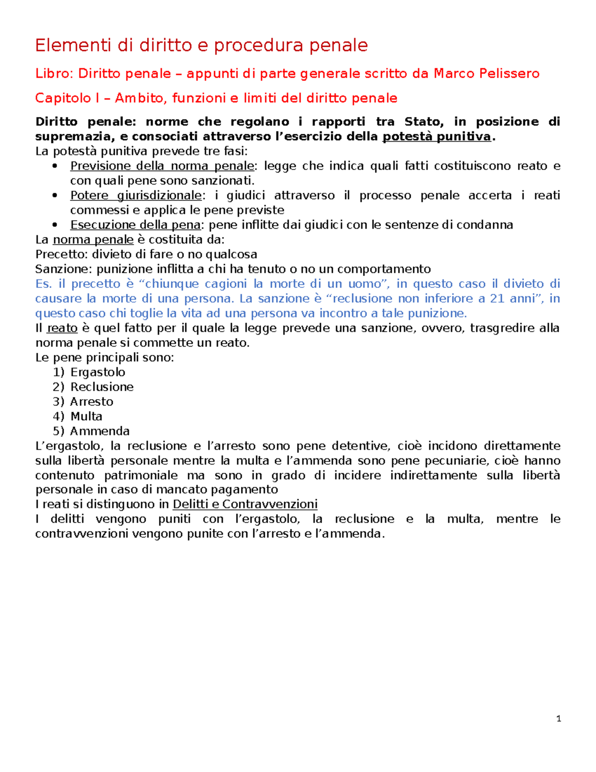 Appunti Di Diritto Penale - Elementi Di Diritto E Procedura Penale ...