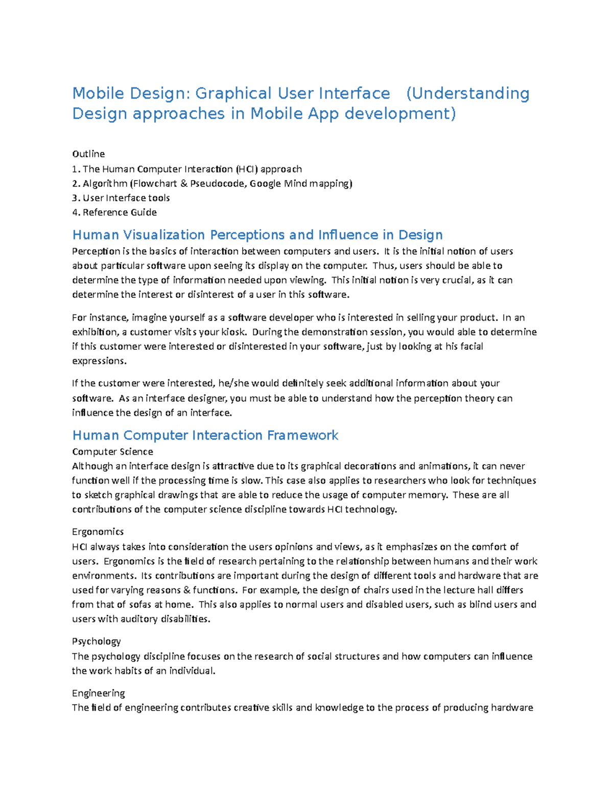 Mobile Design - HCI Approach - Mobile Design: Graphical User Interface ...