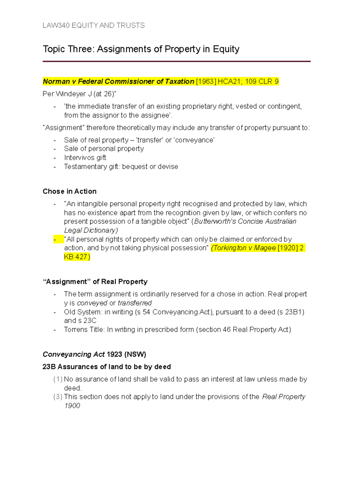 define assignment of property