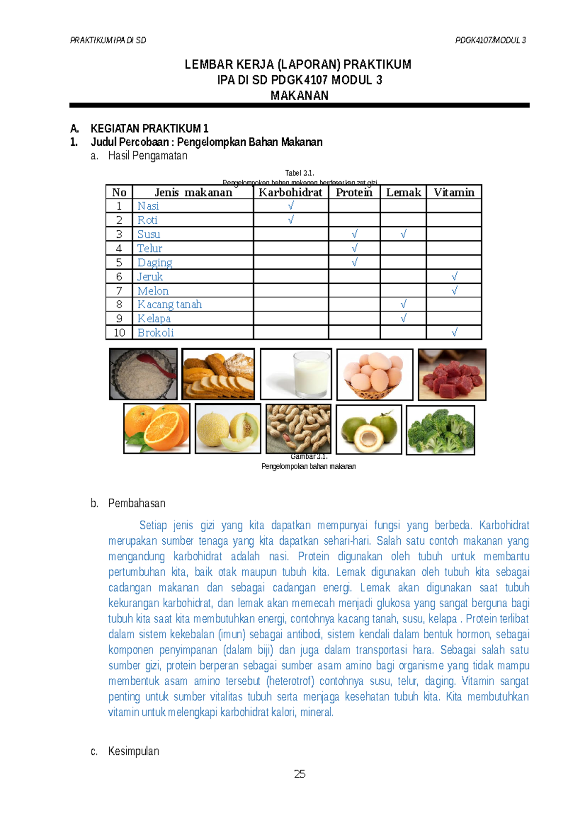 Praktik Modul 3 Lengkap - LEMBAR KERJA (LAPORAN) PRAKTIKUM IPA DI SD ...