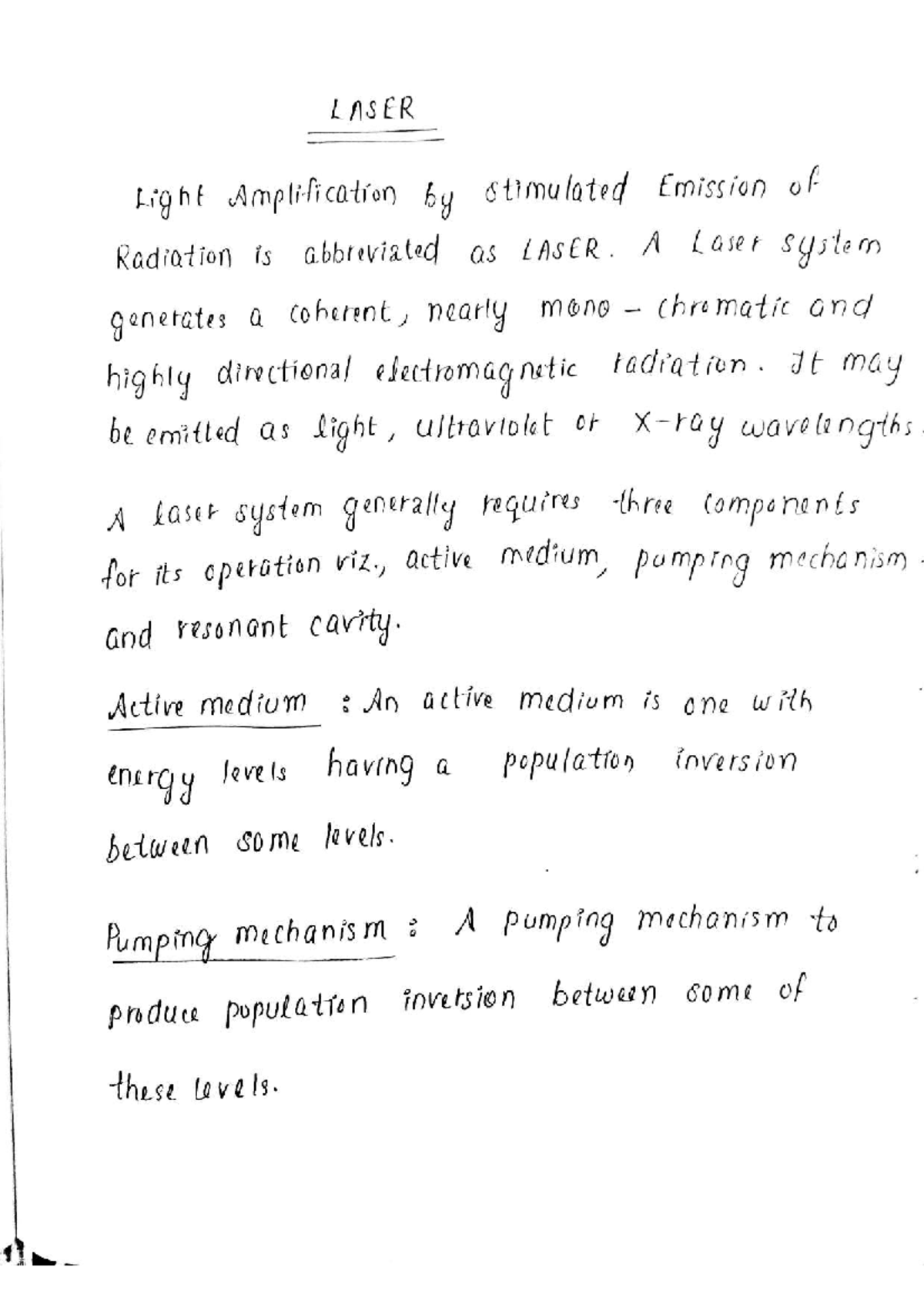 Laser Simple Lecture Notes Physics Studocu