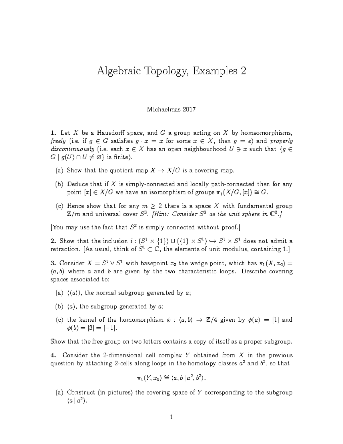 algebraic-topology-2017-2018-example-sheet-2-algebraic-topology