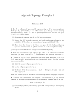 Algebraic topology part iii Notes - University of Cambridge Mathematics ...