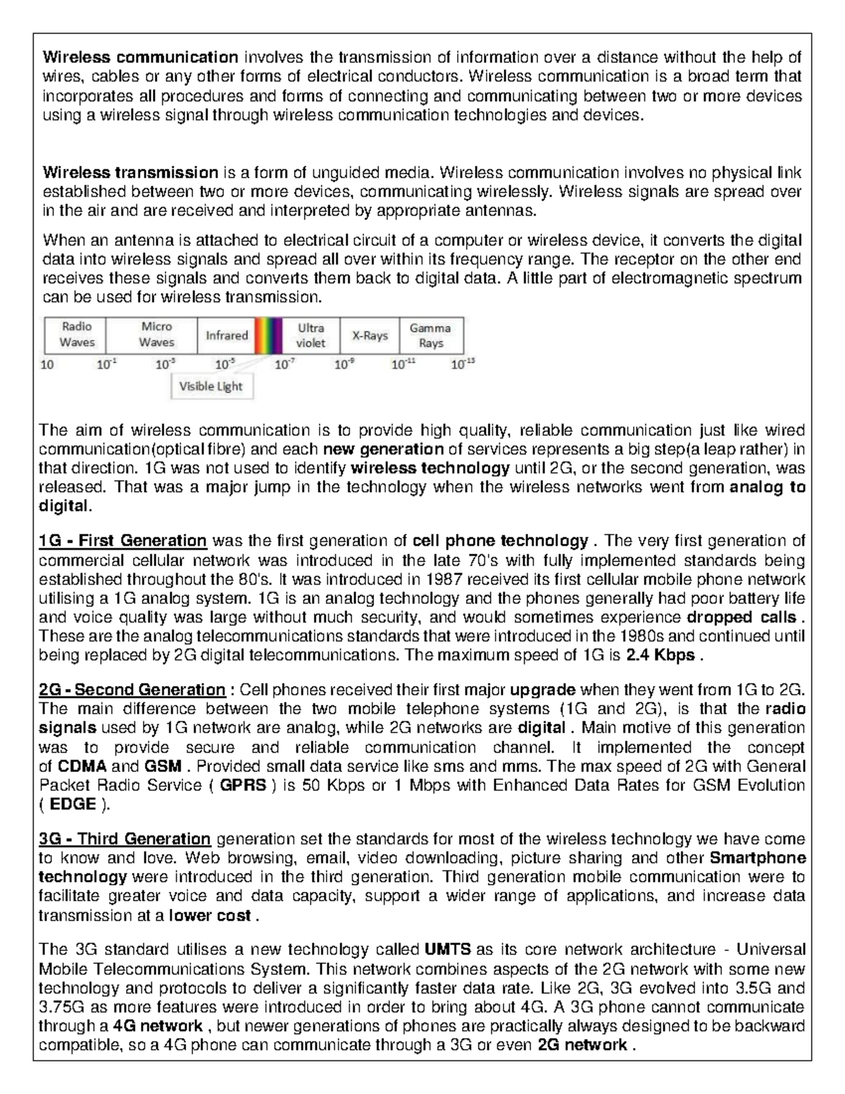 Wireless - 1 - Wireless communication involves the transmission of ...