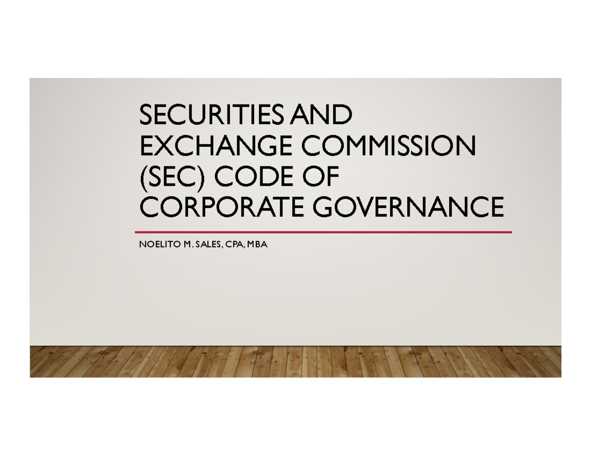 sec-code-of-corporate-governance-securities-and-exchange-commission