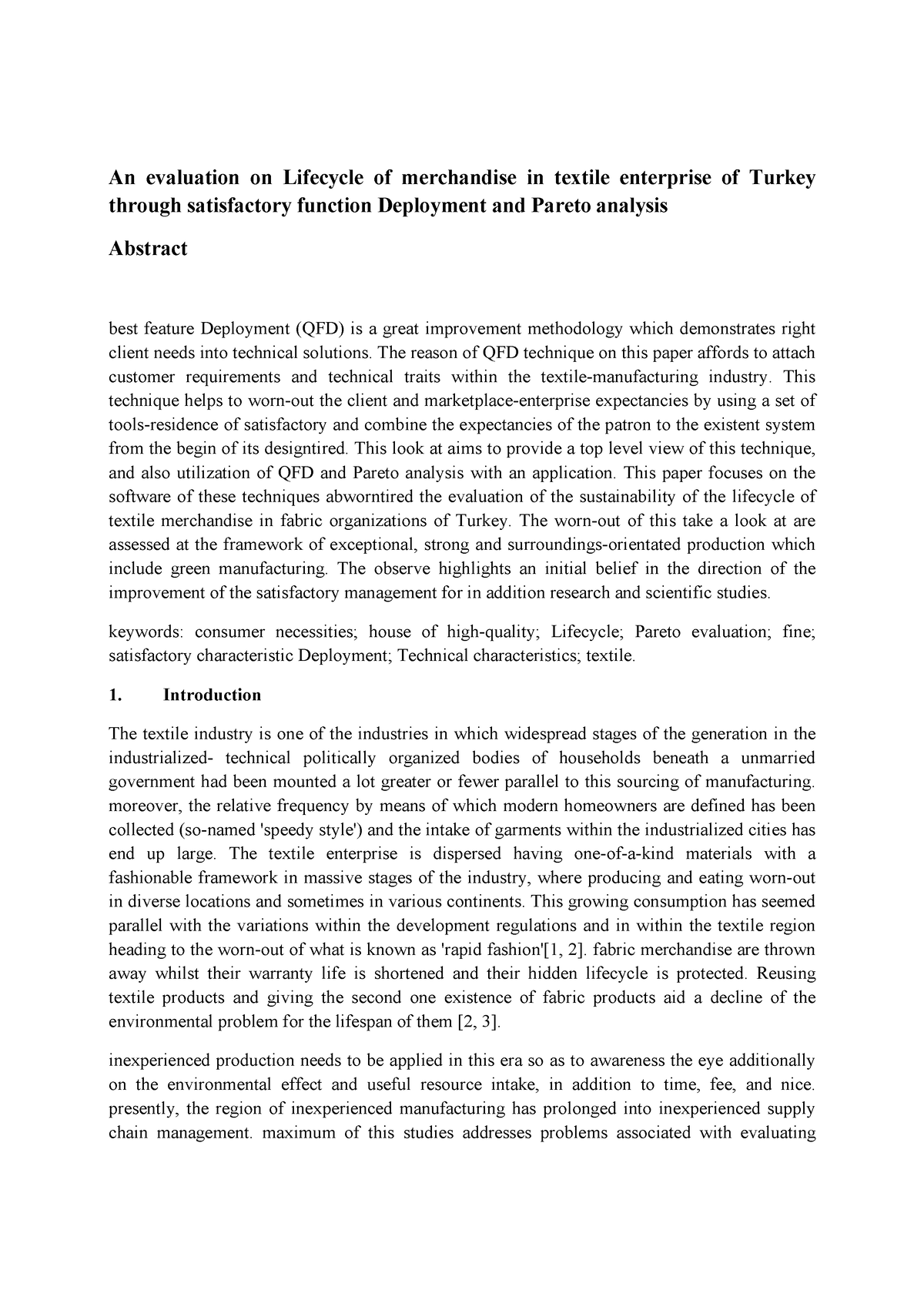 An evaluation on Lifecycle of merchandise in textile enterprise of ...