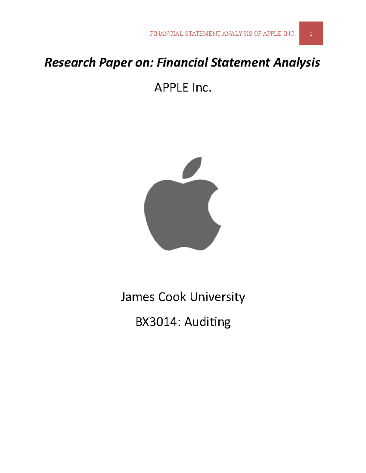 research paper on financial report