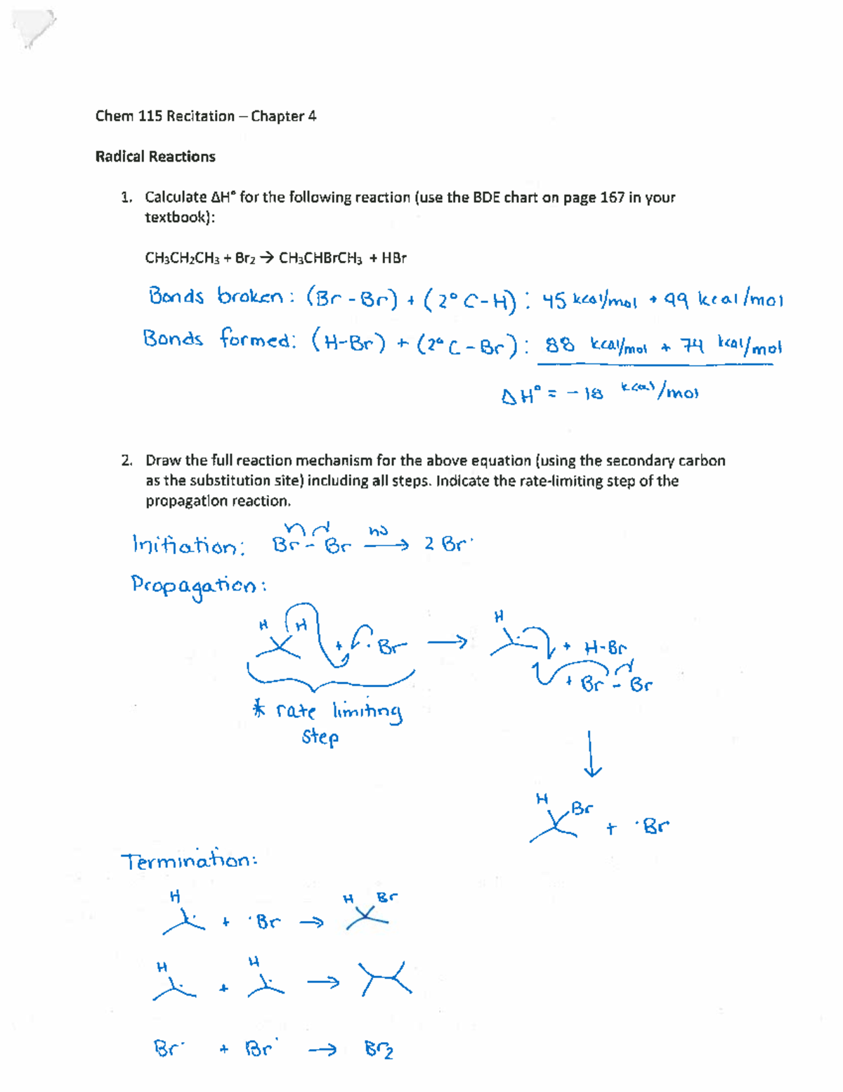 Chapter 4 Answers - Recitation Worksheet Answer Key - Chem 115 ...