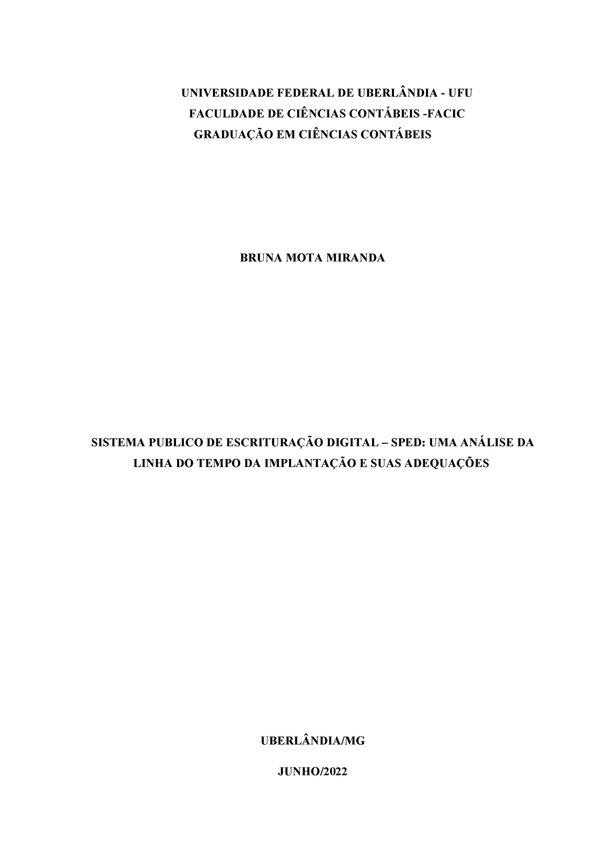 Sistema Publico Escrituracao - UNIVERSIDADE FEDERAL DE UBERL¬NDIA - UFU ...