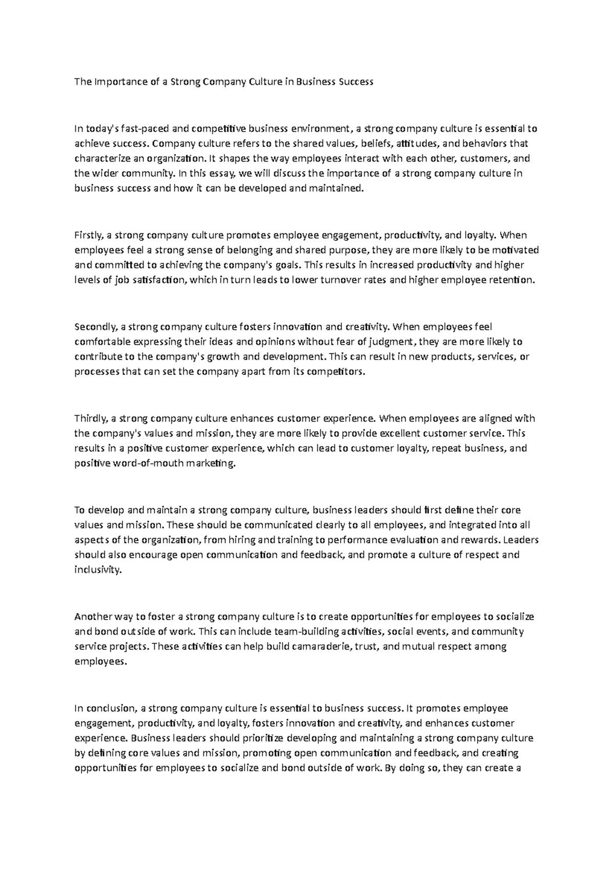 Dokumen (134) - The Importance of a Strong Company Culture in Business ...