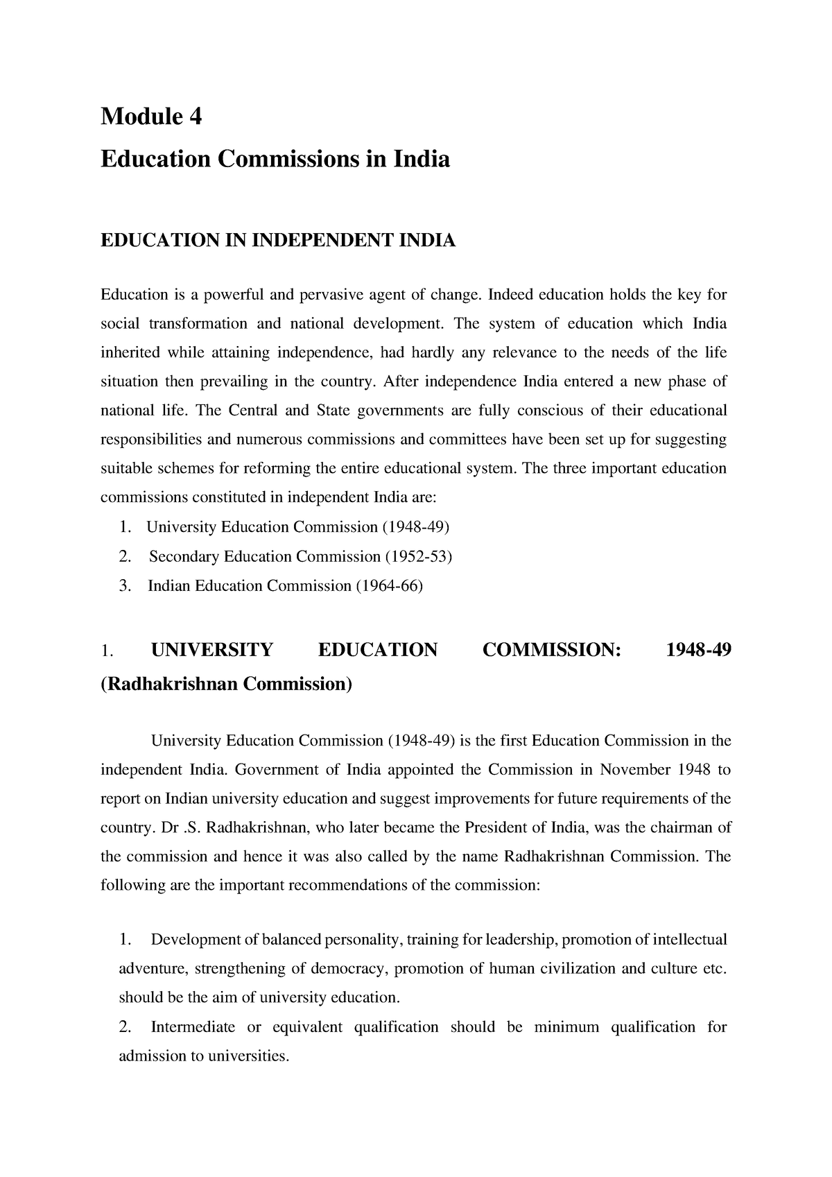 times education commission report pdf