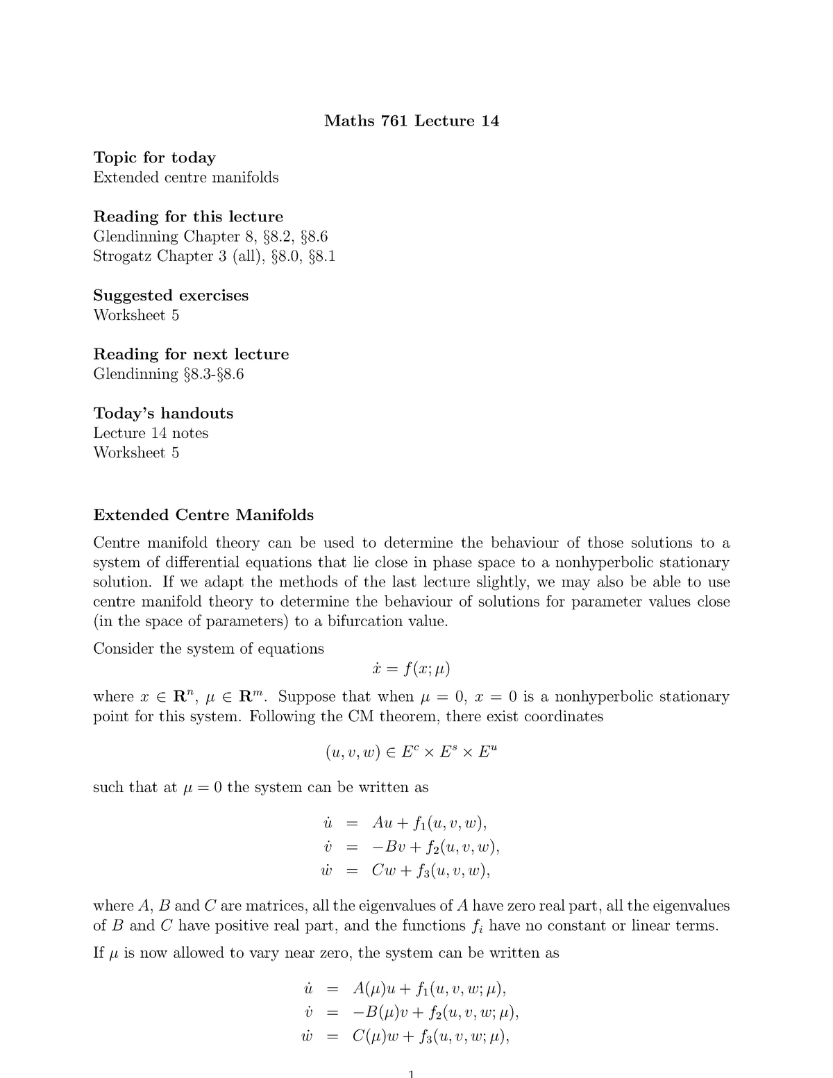 Maths761 10 Lecture Summary 14 Studocu