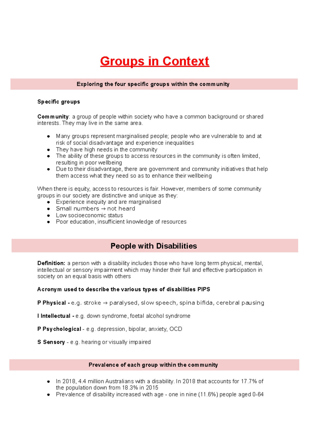 Groups in Context - Groups in Context Exploring the four specific ...