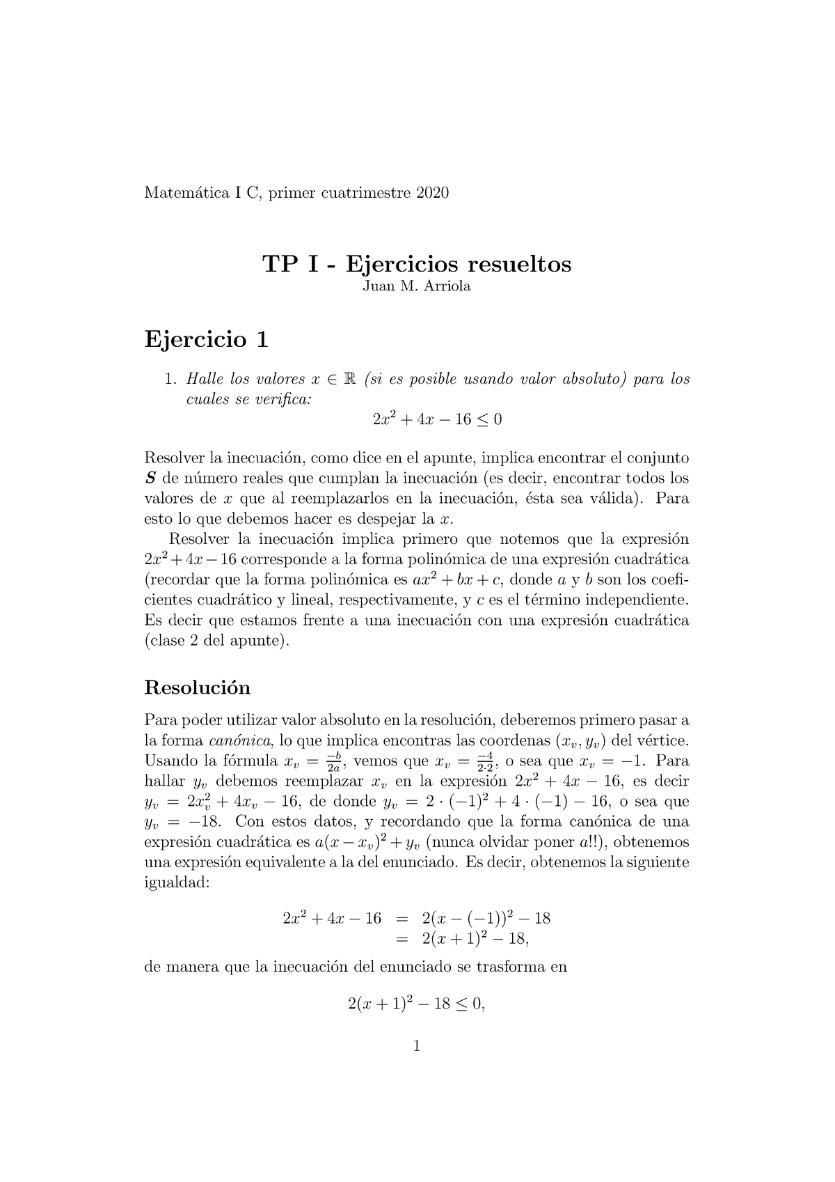 TP Nº1 Ejercicios Modelo Resueltos - Matem ́atica I C, Primer ...