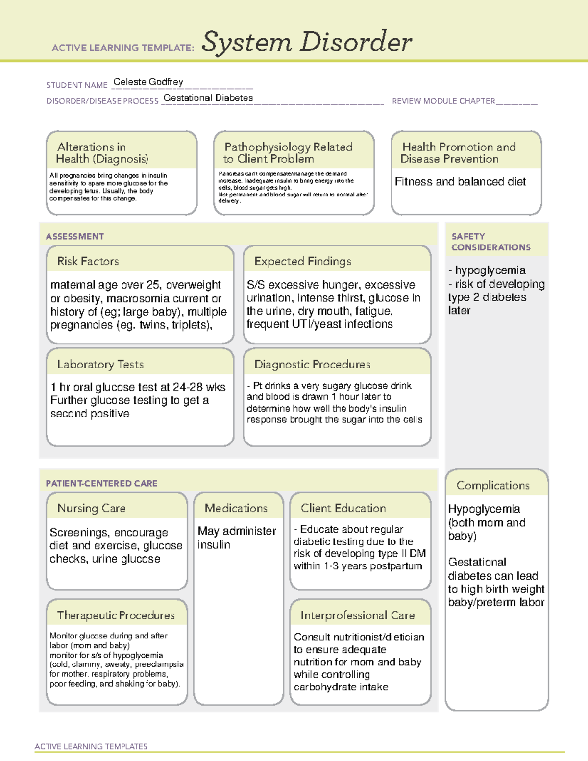 Ati System Disorder Template Diabetes Mellitus