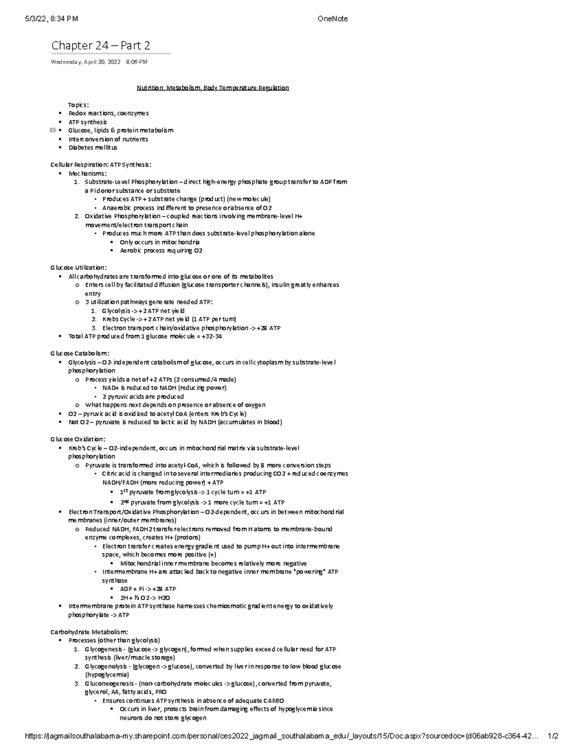 Chapter 24 - Part 2 - 5/3/22, 8:34 PM OneNote - Studocu